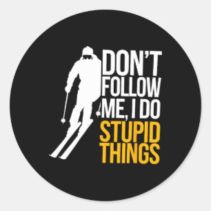 Skiing Winter Sport Ski Winter Gift Mens And Women Classic Round Sticker