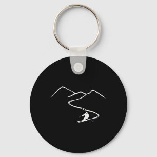 Skiing Winter Sports Art For Outdoor Enthusiasts Key Ring