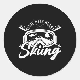 Skiing Winter Sports Ski For Skiers 5 Classic Round Sticker