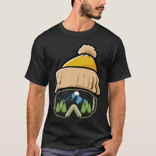 Skiing Winter Sports Ski Hat Snowboard Goggles Sno T-Shirt