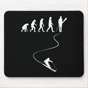 Skiing Winter Sports Ski Lover Evolution Of Skier Mouse Pad