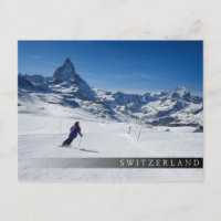 Skiing with Mt. Matterhorn in Zermatt, Switzerland