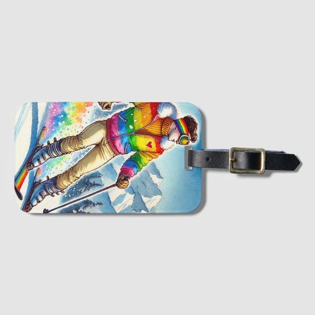 Skiing with pride - Luggage Tag (Front Horizontal)