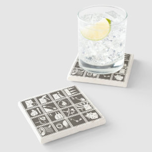 Skill Icons Stone Coaster