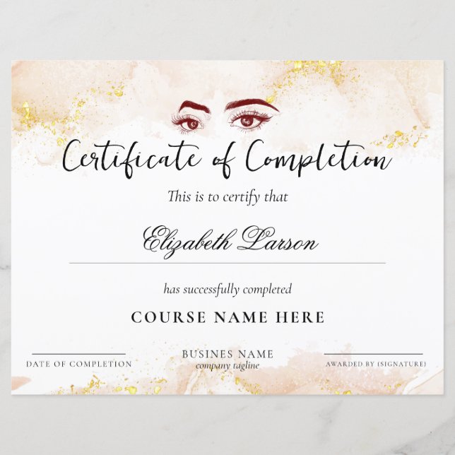 Skill Mastery Course Completion Pink Liquid Gold (Front)