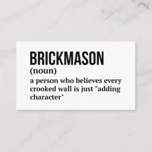 Skilled Brick Mason Definition Gift Business Card