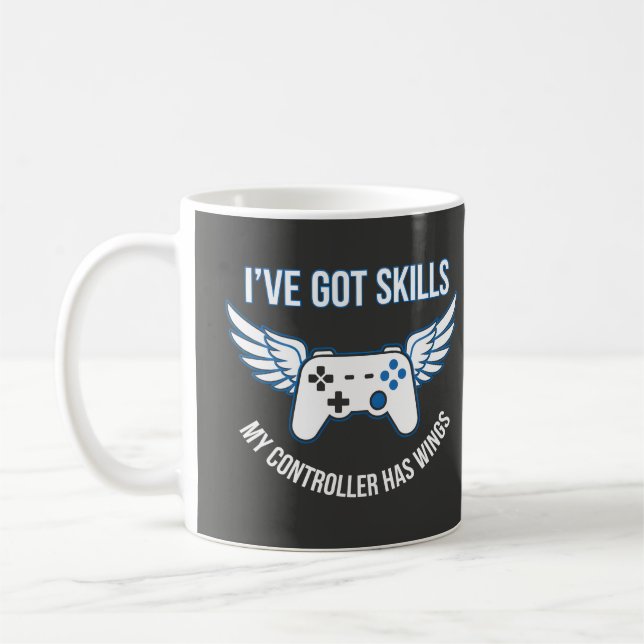 Skilled Controller with Wings Graphic  Coffee Mug (Left)