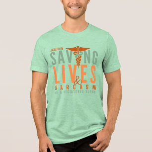 Skilled in Saving Lives Occupational Health Nurse Tri-Blend Shirt