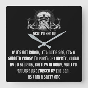 SKILLED SAILORS SQUARE WALL CLOCK