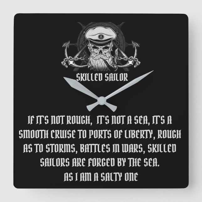 SKILLED SAILORS SQUARE WALL CLOCK (Front)