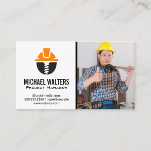 Skilled Worker   Construction Logo Business Card