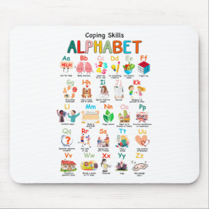 Skills Abc Alphabet Mental Health Awareness Counse Mouse Pad