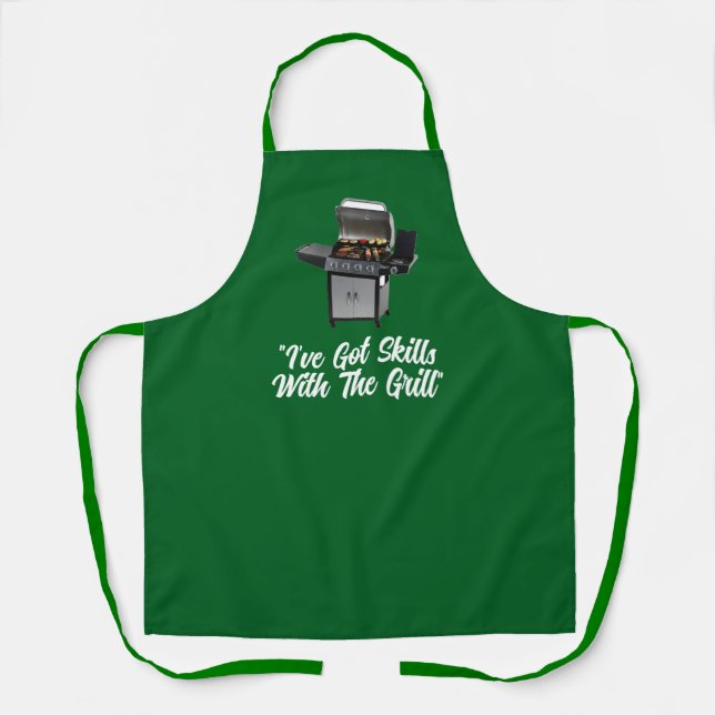 "Skills" All-Over Print Apron, Medium Apron (Front)
