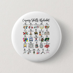 Skills Alphabet Mental Health Awareness Counsellor 6 Cm Round Badge
