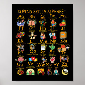 Skills Alphabet Mental Health Awareness Counsellor Poster