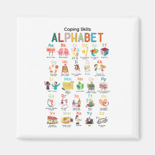 Skills Alphabet Mental Health Problems Teacher Wom Magnet