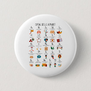 Skills Alphabet School Counsellor Mental Health Sc 6 Cm Round Badge