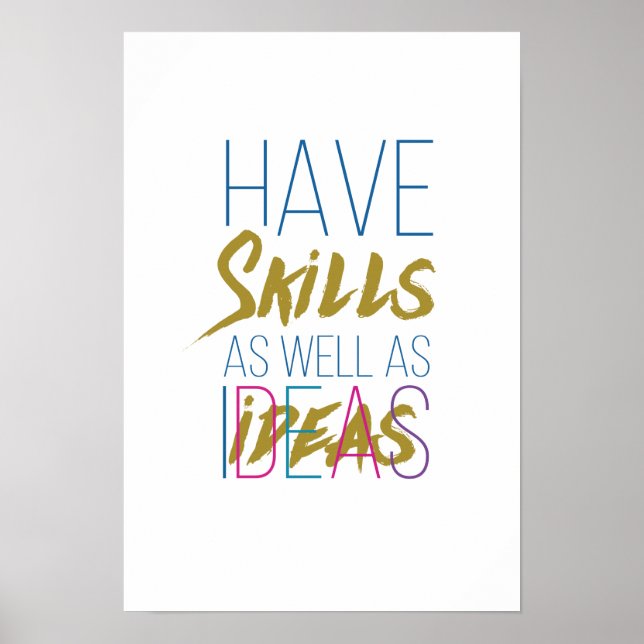 Skills Inspirational Motivational Typography Poster (Front)