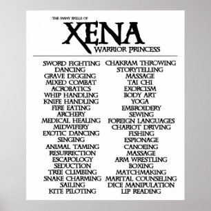 Skills Of Xena Poster