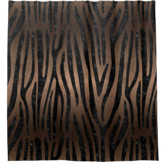 SKIN4 BLACK MARBLE & BRONZE METAL SHOWER CURTAIN