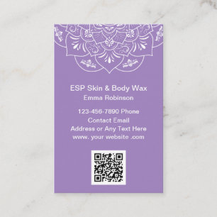Skin And Body Wax Treatment Business Cards