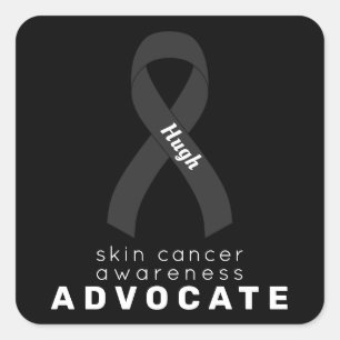 Skin Cancer Advocate Black Square Sticker
