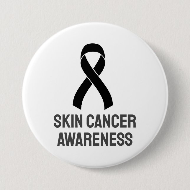 Skin Cancer Awareness Black Ribbon 7.5 Cm Round Badge (Front)