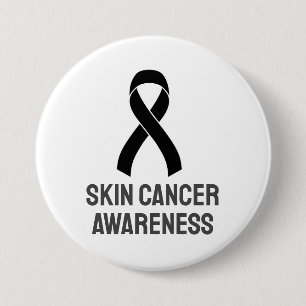 Skin Cancer Awareness Black Ribbon 7.5 Cm Round Badge