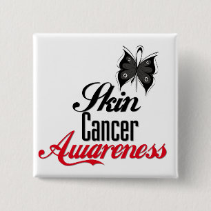 Skin Cancer Awareness Butterfly 15 Cm Square Badge