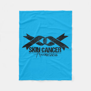 Skin Cancer Awareness Suprt Melanoma Skin Cancer Fleece Blanket