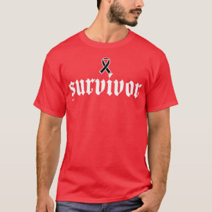 Skin Cancer Awareness Survivor Black Ribbon Gift2 T-Shirt