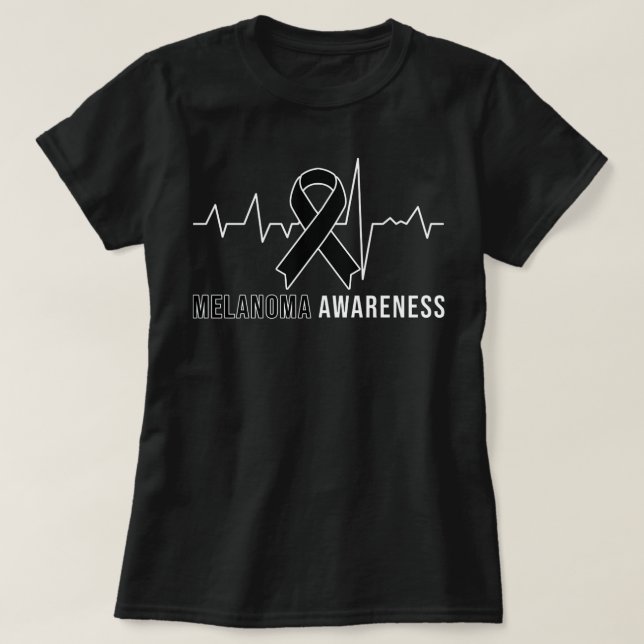 Skin Cancer Melanoma Awareness Heartbeat Melanoma  T-Shirt (Design Front)