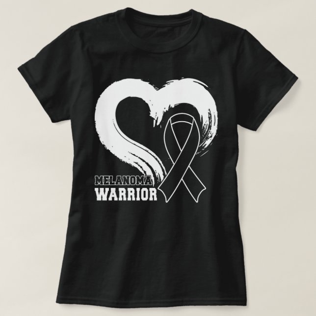 Skin Cancer Melanoma Warrior Melanoma  T-Shirt (Design Front)