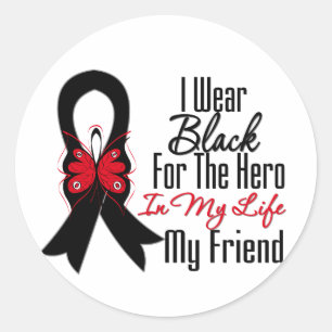 Skin Cancer Ribbon Hero My Friend Classic Round Sticker