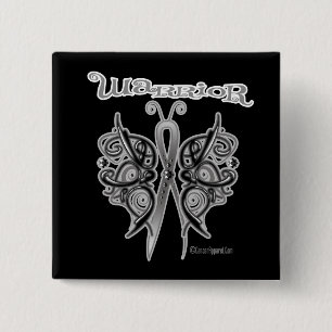 Skin Cancer Warrior Celtic Butterfly 15 Cm Square Badge