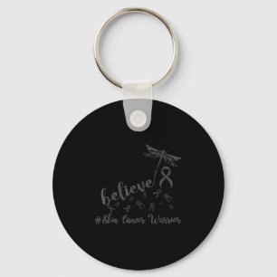 Skin Cancer Warrior Dragonfly Believe Hope Key Ring