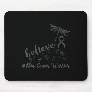 Skin Cancer Warrior Dragonfly Believe Hope  Mouse Pad