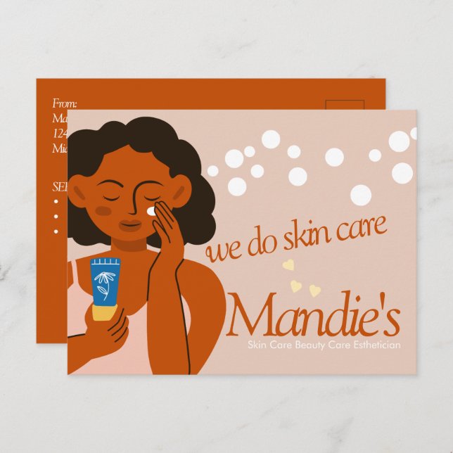 Skin Care Aesthetician Business Salon Branding Lad Postcard (Front/Back)