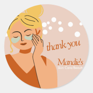 Skin Care Aesthetician Business Salon Thank You Classic Round Sticker