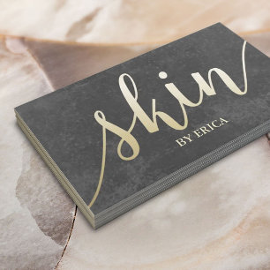 Skin Care Aesthetician Elegant Gold & Grey Business Card