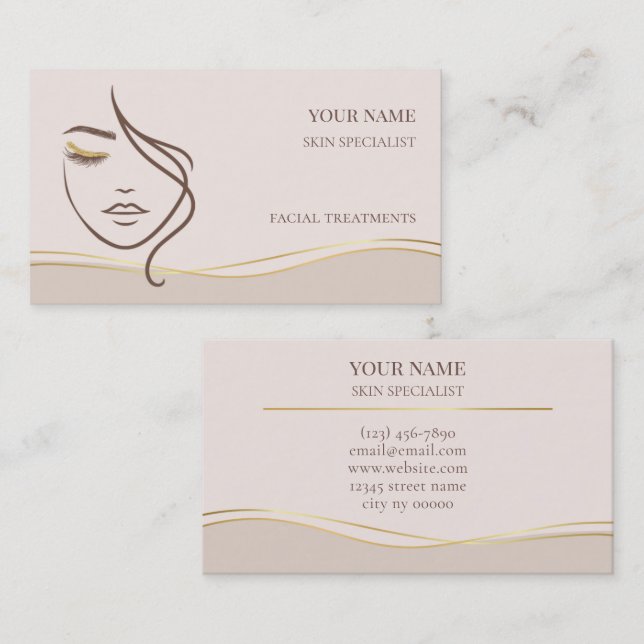 Skin care & Beauty Salon Business Card (Front/Back)