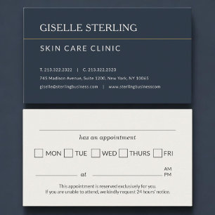 Skin Care Clinic Office Appointment Reminder Card