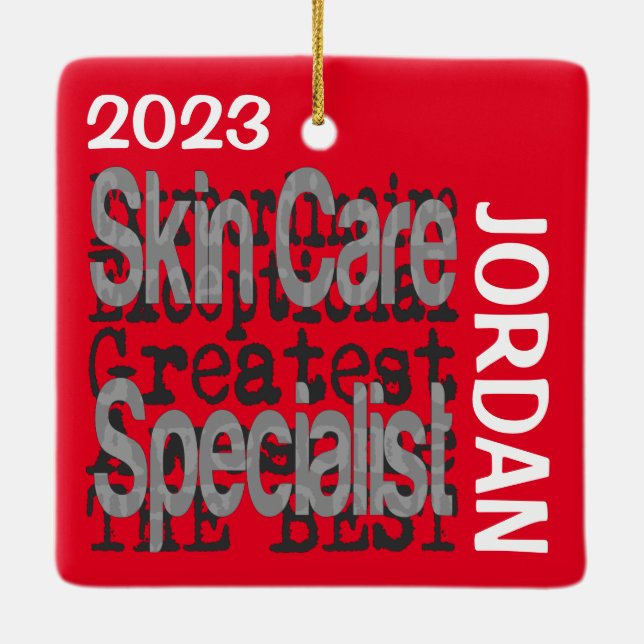Skin Care Specialist Extraordinaire CUSTOM Ceramic Ornament (Back)
