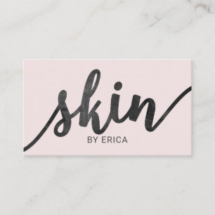 Skin Care Typography Blush Pink Esthetician Spa Business Card