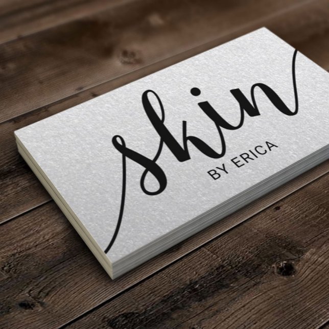 Skin Care Typography Elegant Aesthetician Business Card (Creator Uploaded)