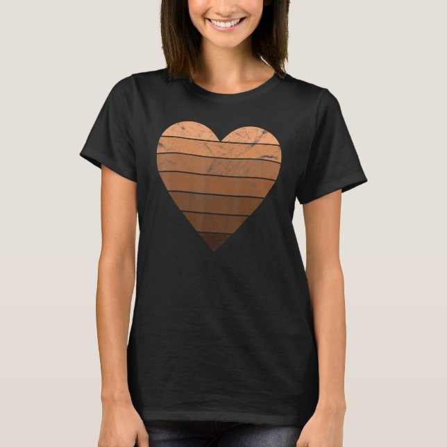 Skin Tone Heart Black History Melanin Afro African T-Shirt (Front)