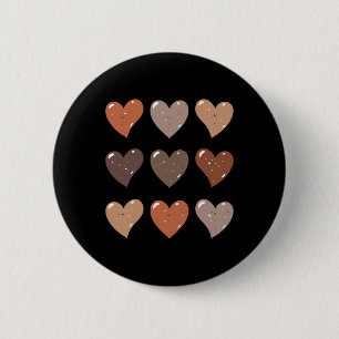 Skin Tone Hearts African American Black History 6 Cm Round Badge