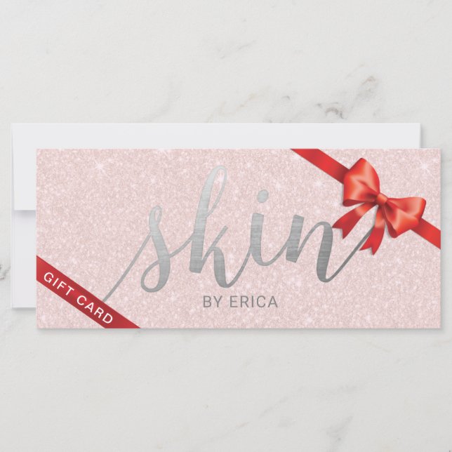 Skincare Aesthetician Gift Certificates Blush Pink (Front)