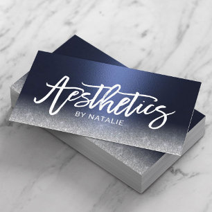 Skincare Aesthetician Modern Navy Blue Aesthetics Business Card