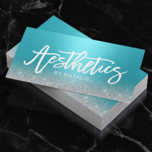 Skincare Aesthetician Modern Turquoise Aesthetics Business Card
